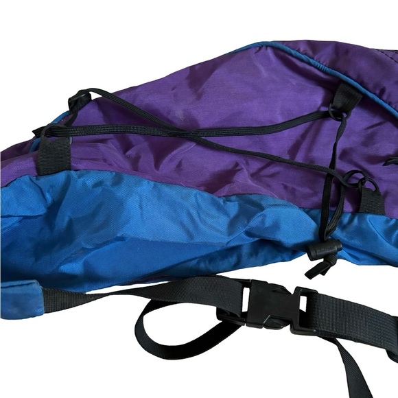 Vintage LL Bean Fanny Pack – Blue & Purple Nylon Waist Bag with Logo Patch – 90s - Picture 5 of 11